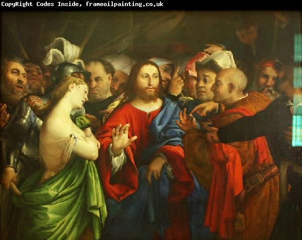 Lorenzo Lotto The adulterous woman.
